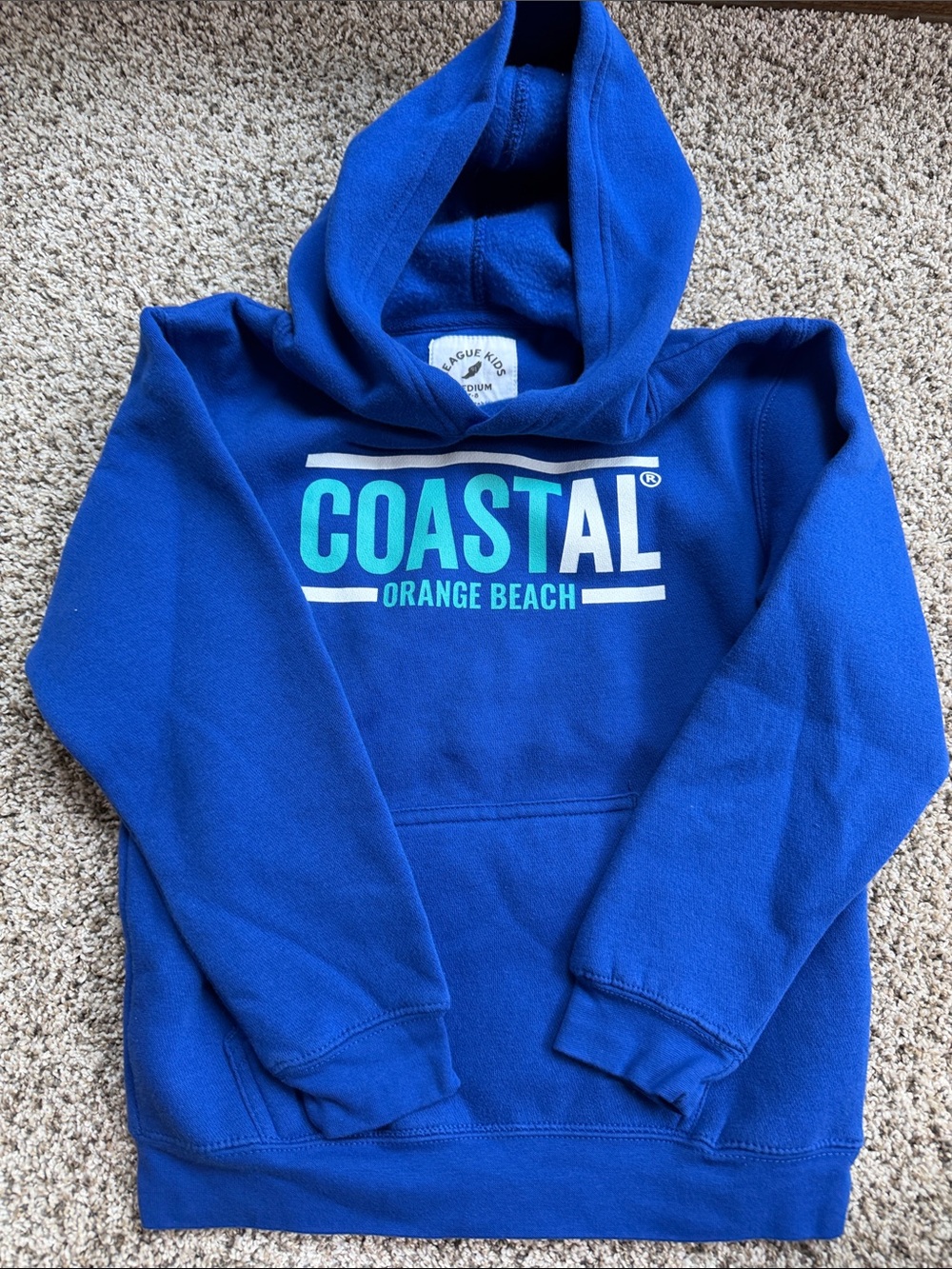 NWOT Orange Beach Youth Blue Hooded Sweatshirt size medium